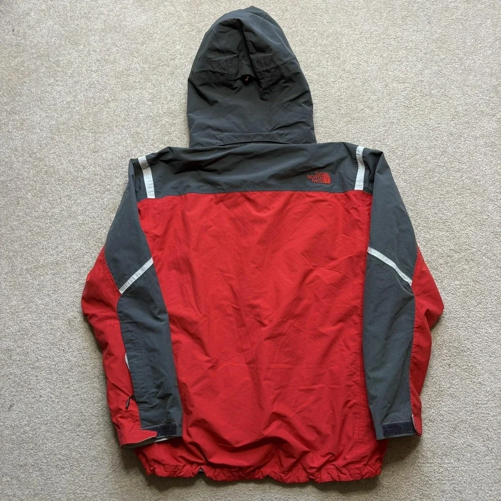The North Face Jacket Mens Large‎ Red Gray Hooded Ski Snow Waterproof A7ML